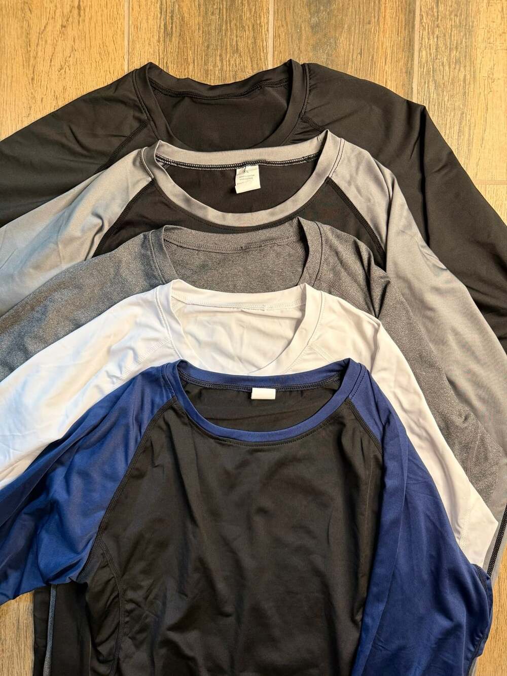 Real Essentials Athletic Long Sleeve Shirt Size XL 5 Pack